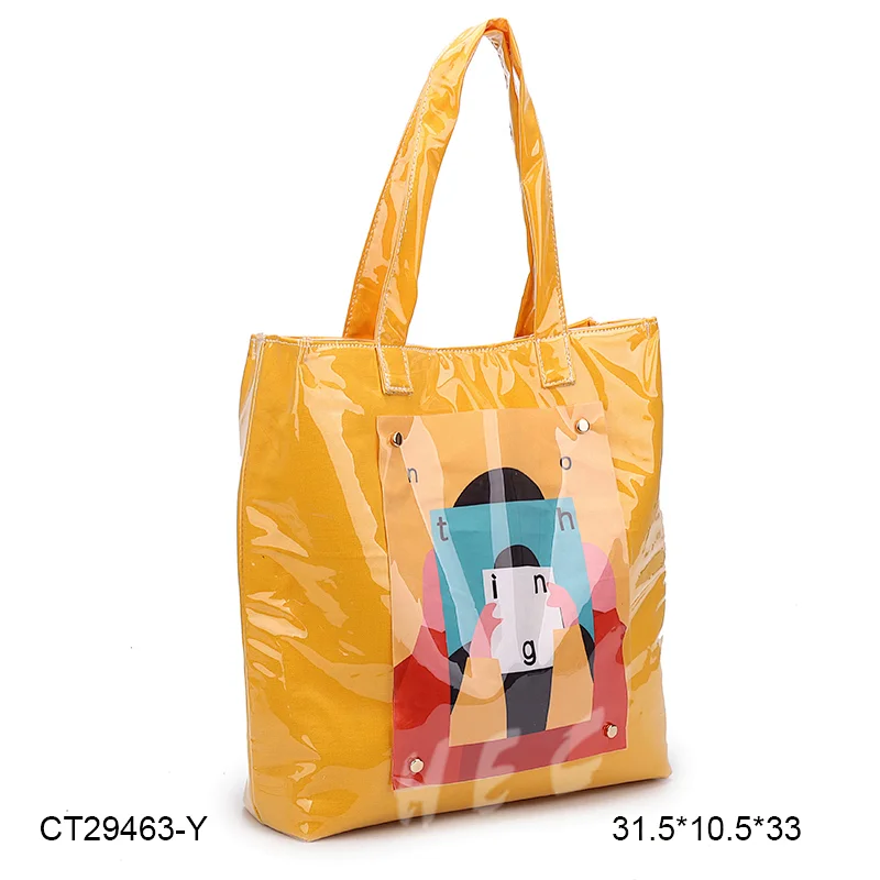 China suppliers new products durable funny cartoon women handbag pu shopping bag