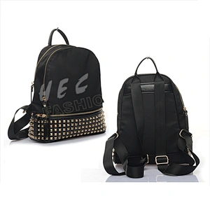 HEC China Manufacturer Supply Fashion Style Metal Rivet Designed Small Lady Backpack
