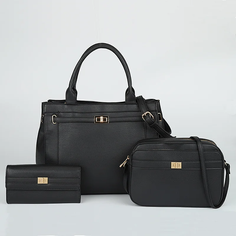 HEC  2020 new arrival classic lady fashion purses and handbags sets with 3 pieces for woman