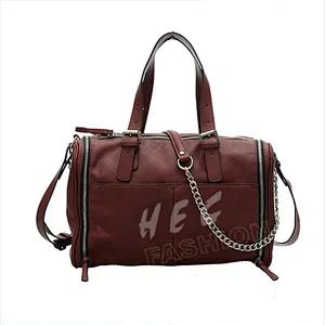 HEC 2020 Fashion Trend Classic Metal Slim Ladies Leather Bowling Travel Bag