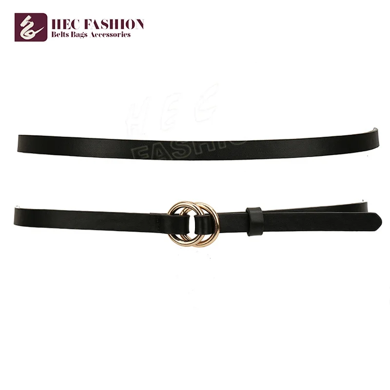 HEC China Products Prices Classic Black Slim Belt For Women