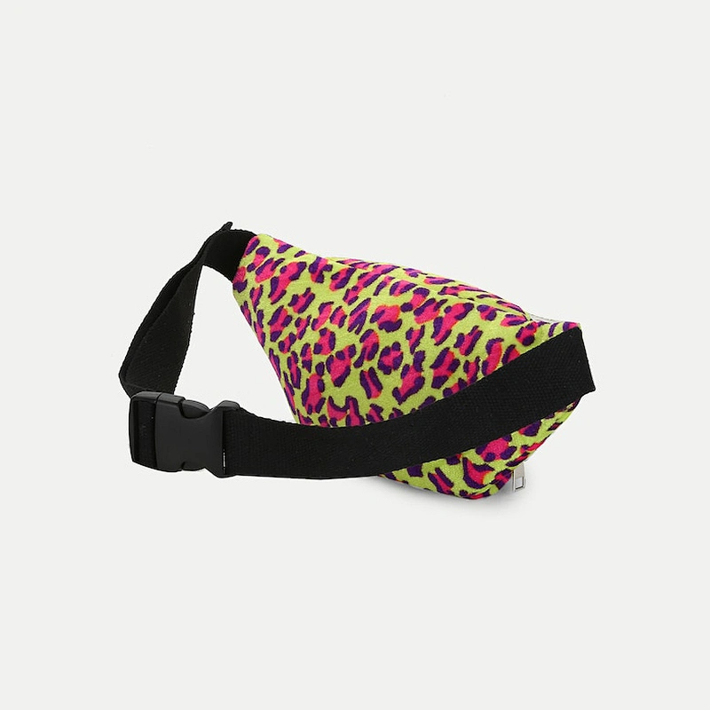 HEC China factory sale oem fashion outdoor sport durable velvet leopard women waist bag