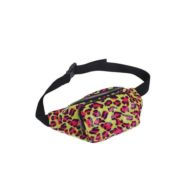 HEC China factory sale oem fashion outdoor sport durable velvet leopard women waist bag