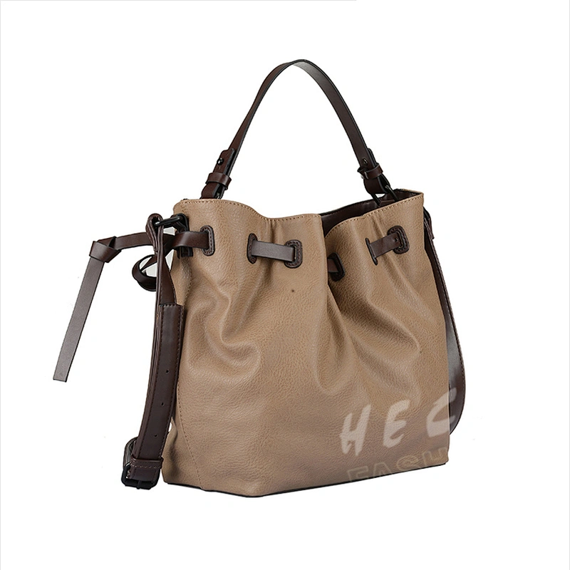 HEC Wenzhou Custom Label Printed Wholesale 2020 Women Drawstring PU Bag China