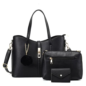 HEC China handbags manufacturer 2020 lady fashion purses and handbags sets with 3 pieces for woman wholesale