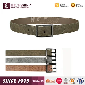 HEC Wenzhou Wholesale Trendy Concise Style Square Ring Men Leather Belt