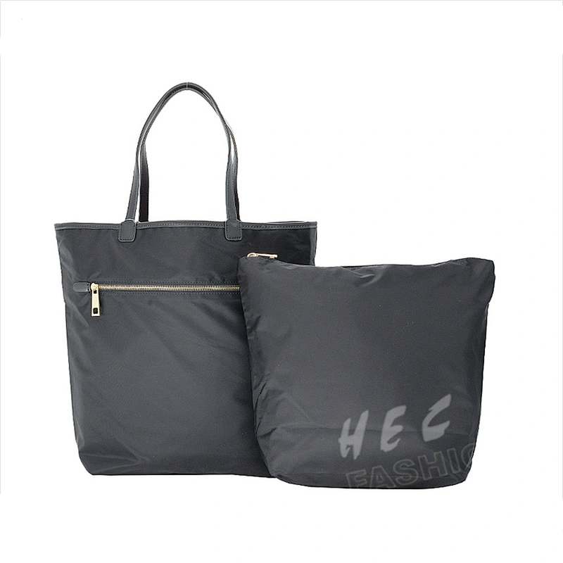 HEC Big Size Black Color Nylon Size Women Lady Set Bag Shoulder Bag And Clutch Bag