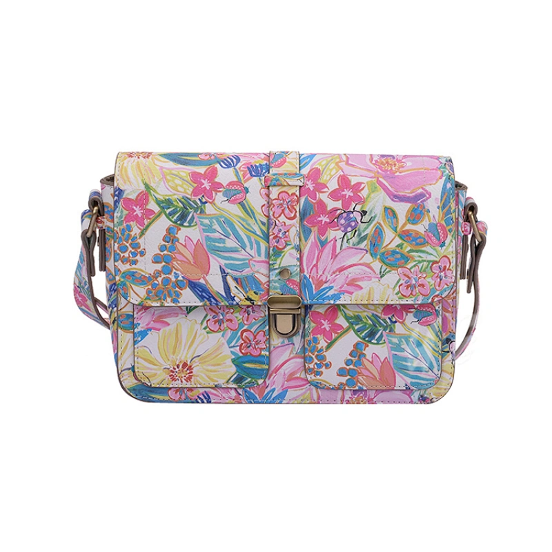 HEC 2020 Wenzhou Supplier Bulk Sale Fashion Ladies Cute Cartoon Flower Printed Cross Body Bag