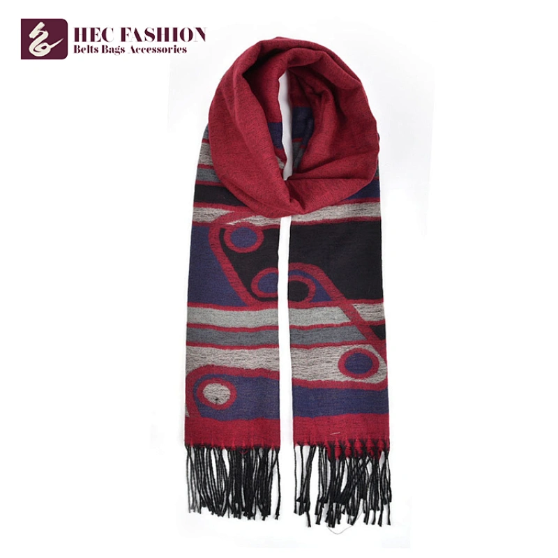 HEC Made In China 205g 64*200cm Long Printing Multicolor Polyester Scarf For Women