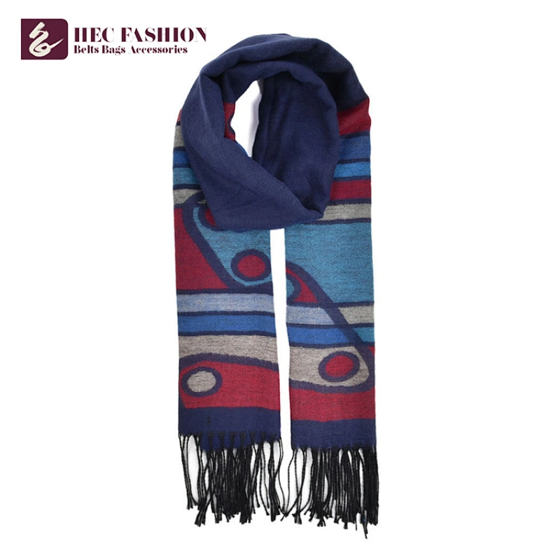 HEC Made In China 205g 64*200cm Long Printing Multicolor Polyester Scarf For Women