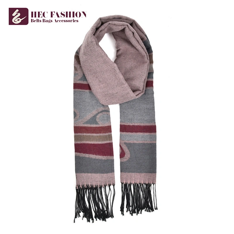 HEC Made In China 205g 64*200cm Long Printing Multicolor Polyester Scarf For Women