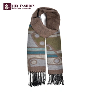 HEC Made In China 205g 64*200cm Long Printing Multicolor Polyester Scarf For Women