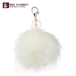 HEC India Popular Wholesale Items Multicolor Fashion Fur Keychain Pompom For Women Bag