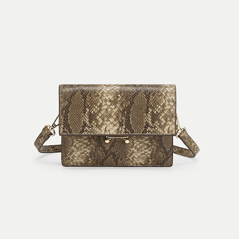 New trend simple custom design women hasp PU leather shoulder bag serpentine cross body bag