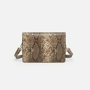 New trend simple custom design women hasp PU leather shoulder bag serpentine cross body bag