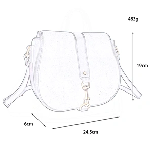 HEC Factories In China 24.5*6*19CM Black Fashion PU Material Woman Crossbody Shoulder Bag female