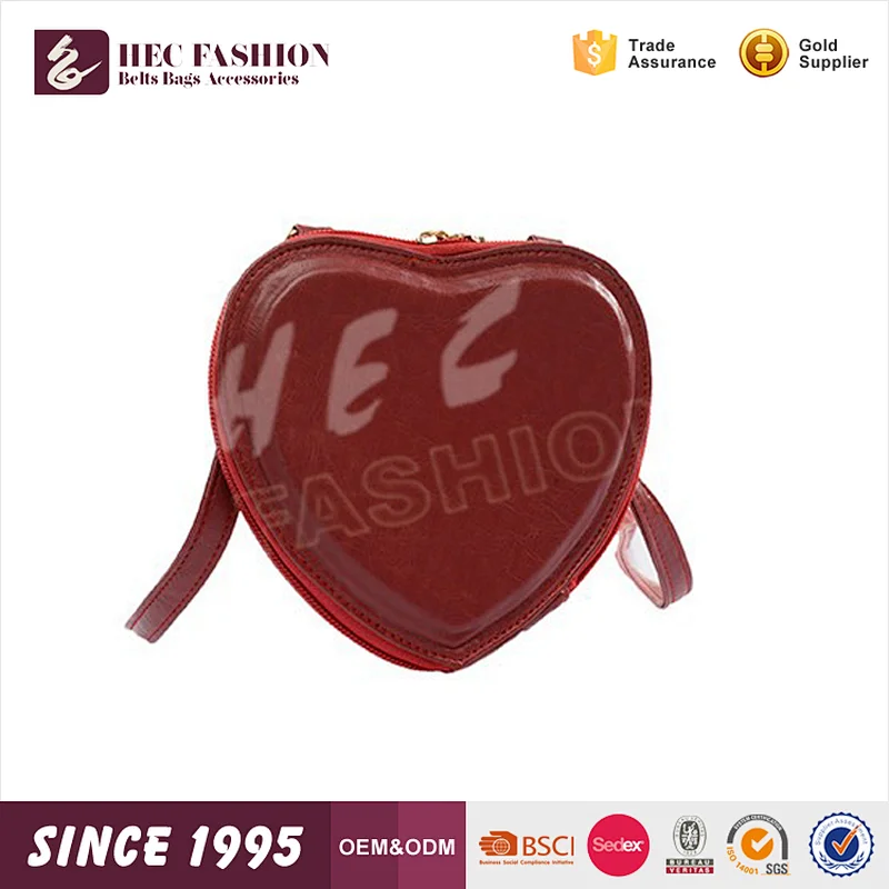 HEC 2020 New Products Children Heart Shaped Red Color Shoulder Bag Handbag