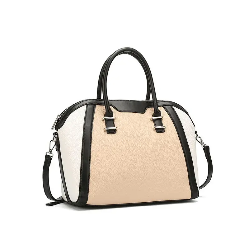 HEC Hight quality new fashion wholesale pu pvc leather joint woman handbag