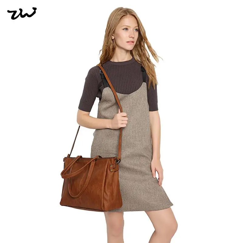 HEC Black Brown Color China Womens` Leather C line Handbag Ladiese Shoulder Bag