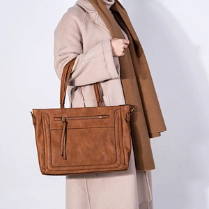 HEC Black Brown Color China Womens` Leather C line Handbag Ladiese Shoulder Bag