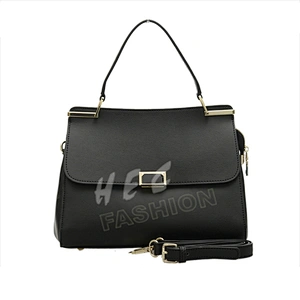 HEC Free Sample Single Side Black Color Fashion PU Women Shoulder Bag