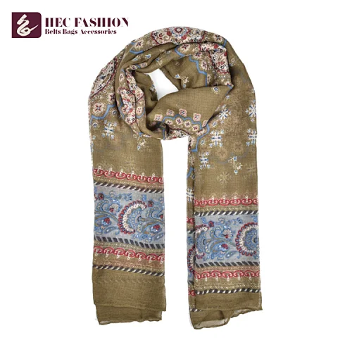 HEC Cheapest Products Online Knitting Patterns Printed Logo Print Silk Polyester Scarf