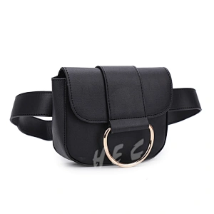 2020 Hot selling fashionable red black pure color adjustable pu women waist bag