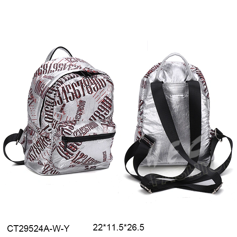 2020 New design wholesale men women glitter light weight daily pu backpack bag