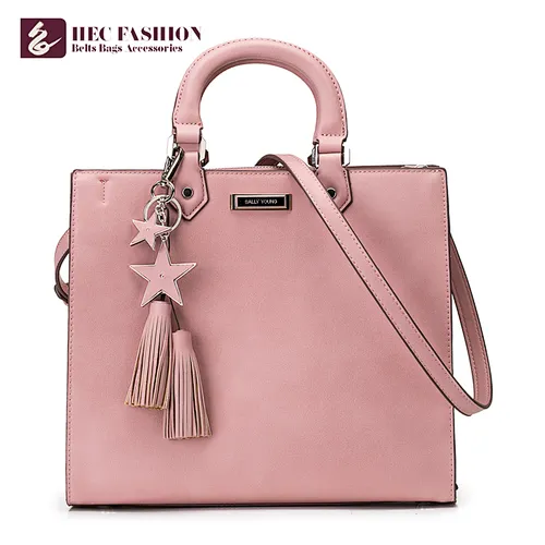 HEC Latest Design Made In China Lowest Price PU leather Pink Cross Shoulder Bags For Woman