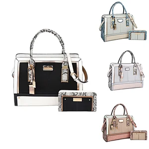 HEC new arrival customized bag 2020 lady fashion snake skin purses and handbags sets with 2 pieces for woman wholesale