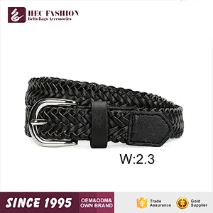 HEC PU Leather Material Women Fashion Woven Belt