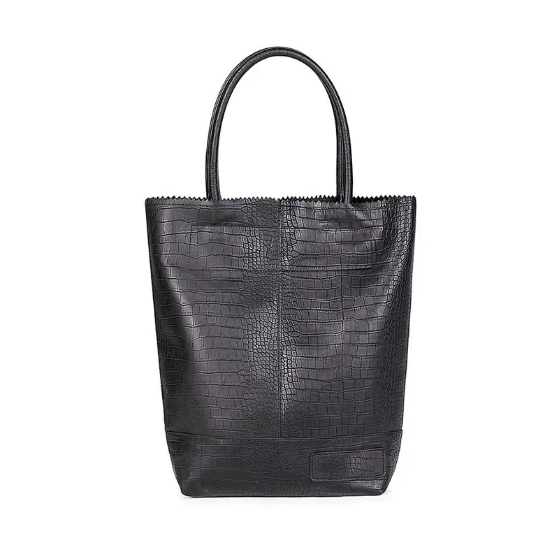 2020 New trendy lady simple design high quality large capacity hasp serpentine pu women tote bag
