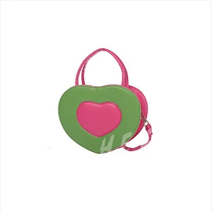 HEC OEM Order Available Small Cute Heart Shaped PU Leather Clutch Bag Handbag Wholesale