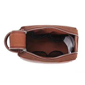 Factory wholesale fashion zipper simple pure color brown pu pvc leather wallet