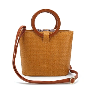 HEC 2020 Wholesale Ladies Fashion Handbag Straw Material Tote Bag