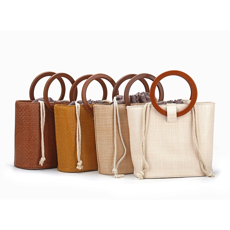 HEC 2020 Wholesale Ladies Fashion Handbag Straw Material Tote Bag