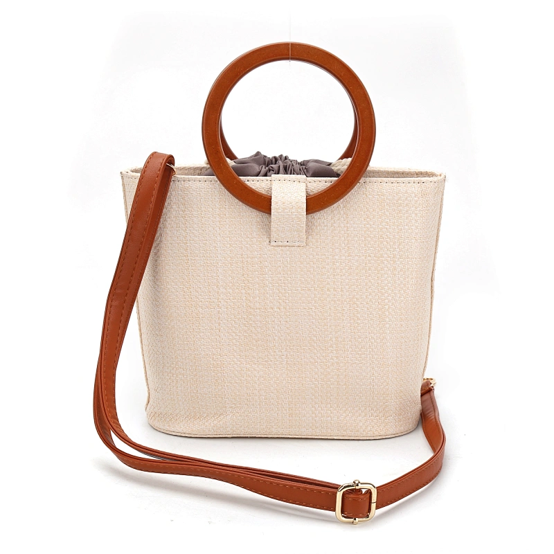 HEC 2020 Wholesale Ladies Fashion Handbag Straw Material Tote Bag
