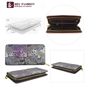 HEC Manufacturer In China 20*2*10.5CM Black Blue Purple Leather Wallets For Coin