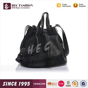 HEC China Manufacturer Supply Custom Logo Printed Travel Used Ladies Drawstring Bucket Bag