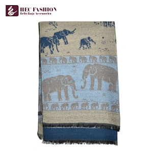 HEC Hot Sale Products Custom Design Blue Big Size Polyester Ladies Scarf For All Season
