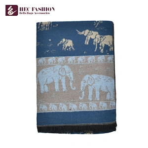 HEC Hot Sale Products Custom Design Blue Big Size Polyester Ladies Scarf For All Season