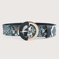 New Fashion Snakeskin PU Belt for Ladies Handmade Webbing Details on the Buckle