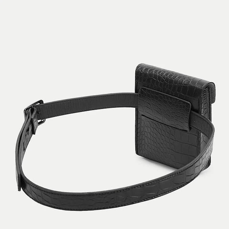 HEC 2020 Most popular ladies outdoor sports black vintage leather waist bag