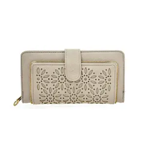 China manufacturer fashion portable elegant hollow out leather purse wallet