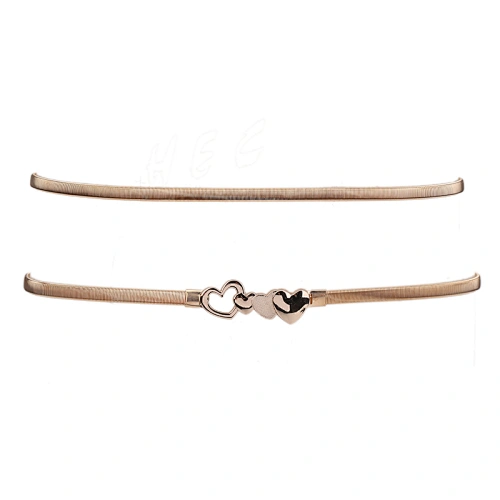 New coming factory wholesale simple design gold silver beautiful heart shape women alloy chain belt