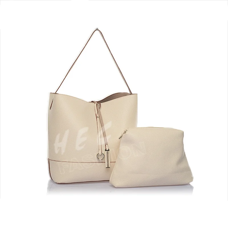 HEC Custom Logo Printed Leather PU Material Women Fashion Tote Bag On Stock