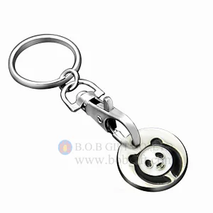 Trolley coins metal token keychain