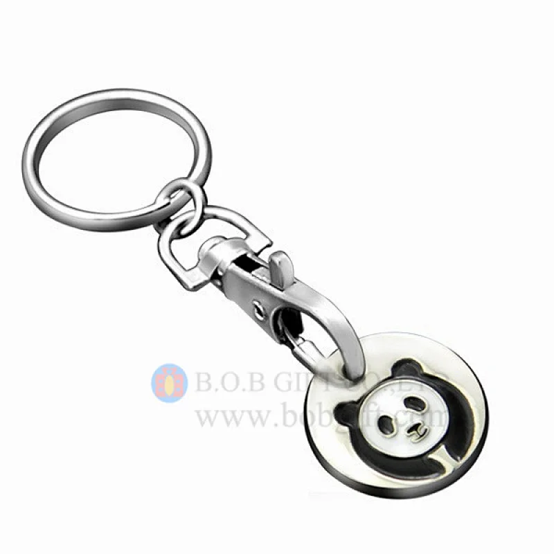 Trolley coins metal token keychain