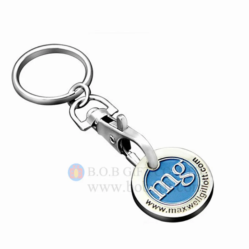 Trolley coins metal token keychain
