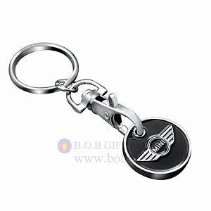 Trolley coins metal token keychain